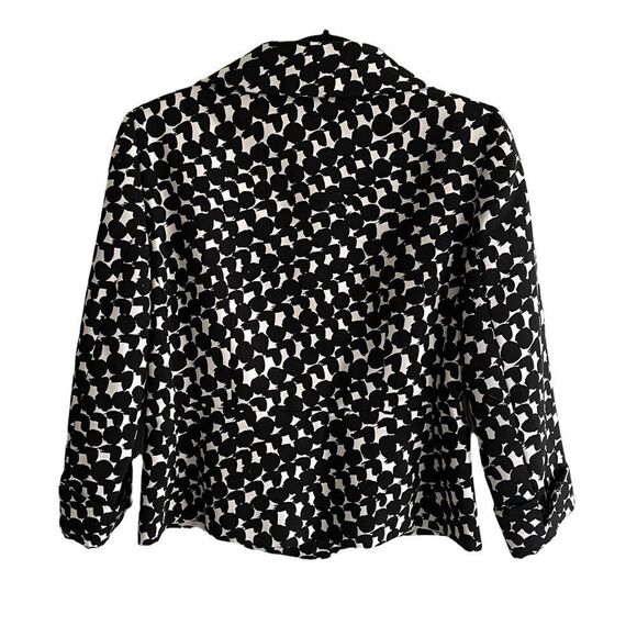 TAHARI ARTHUR S. LEVINE Black & White Graphic Printed Blazer Jacket 8P - Picture 5 of 8